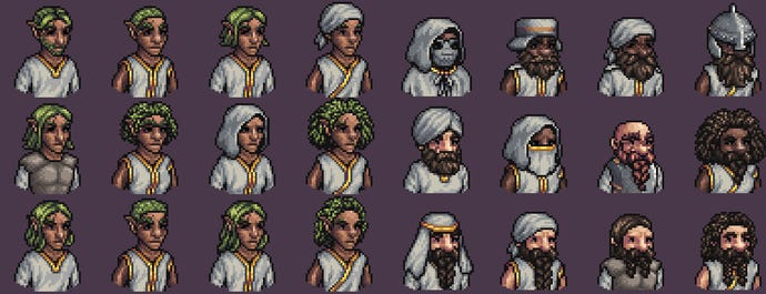 New procedural character portraits for Dwarf Fortress on Steam's Adventure Mode