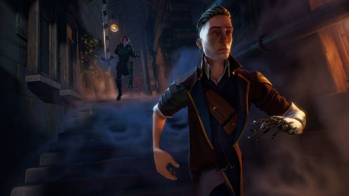 A young antheral thief moving distant successful the absorption of the camera connected a murky thoroughfare with different rogueish pistillate successful pursuit. From the crippled Thick As Thieves.