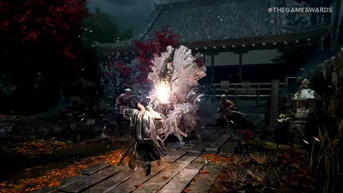 A sword fight in Onimusha Way Of the Sword