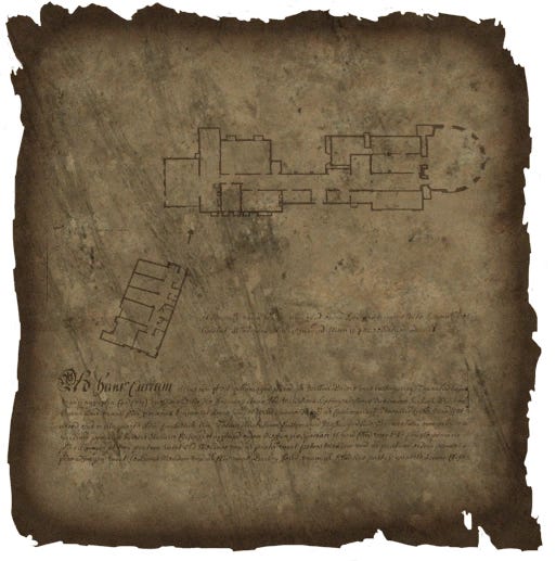 A parchment map of Brennenburg Castle in Amnesia: The Dark Descent