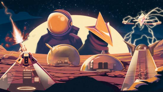 Character art for Dome Keeper, showing the new electric and mortar-equipped dome bases