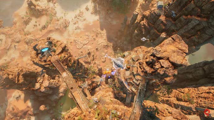 A screenshot of Outcast: A New Beginning, an open world shooter set on an alien planet.