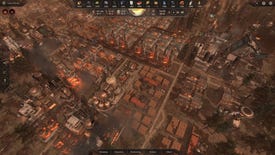 A large city with smoke stacks and roads in post-apocalyptic management sim New Cycle