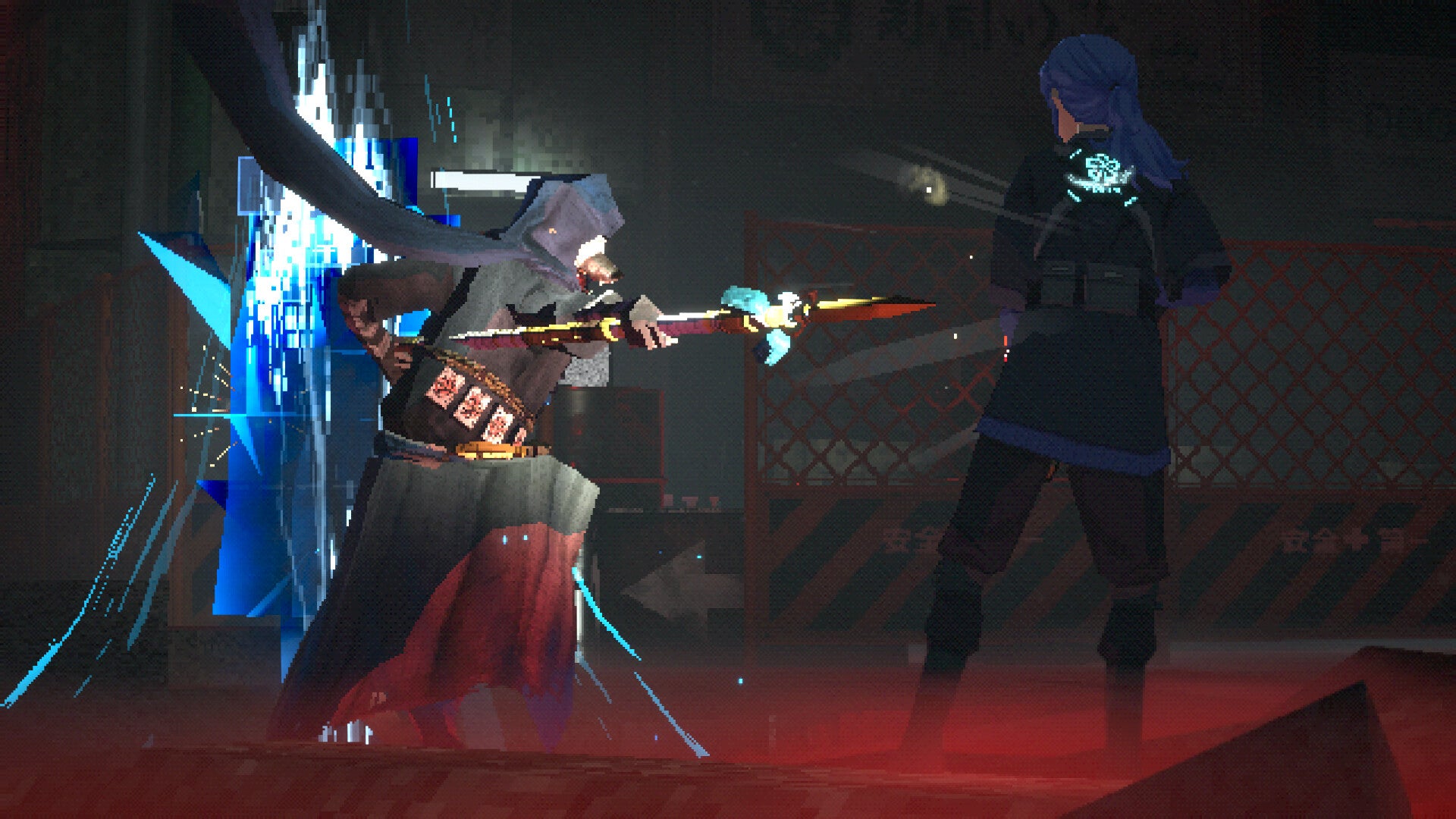 A ghost attacking a female soldier with a spear in Nightmare Operator - 1