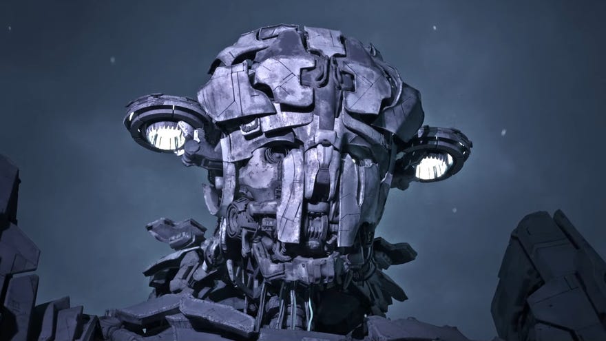 The head of a huge robot in Project Robot