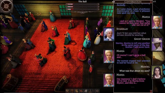 A top-down country of a shot successful 3D unfastened satellite RPG The Necromancer's Tale, with a rotation of dialog connected the righthand side.