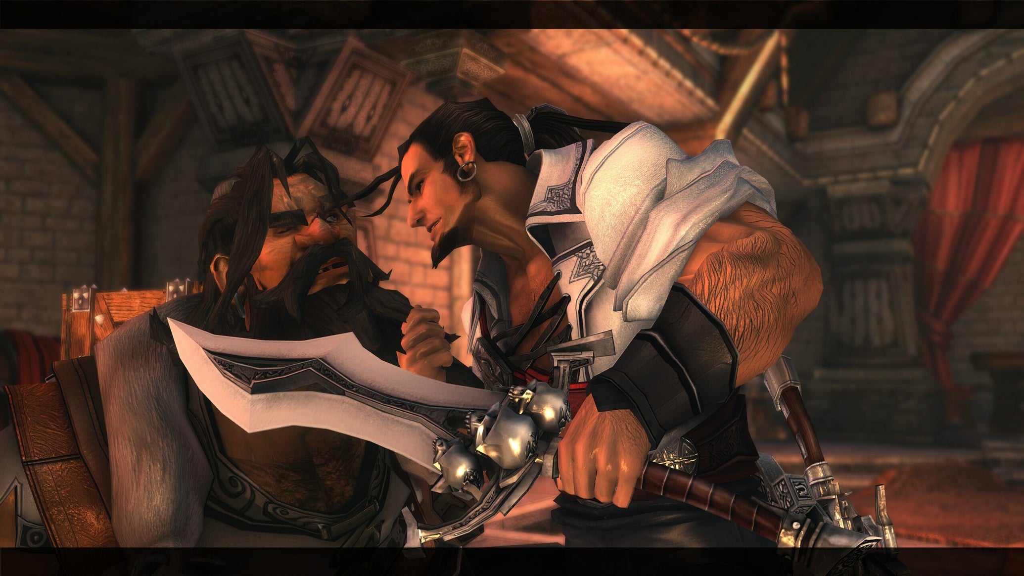 Two pirates crossing swords in a ship - 1