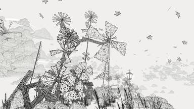 The Collage Atlas screenshot, shows hand-drawn pinwheels bunched together.