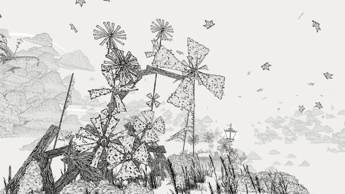 The Collage Atlas screenshot, shows hand-drawn pinwheels bunched together.