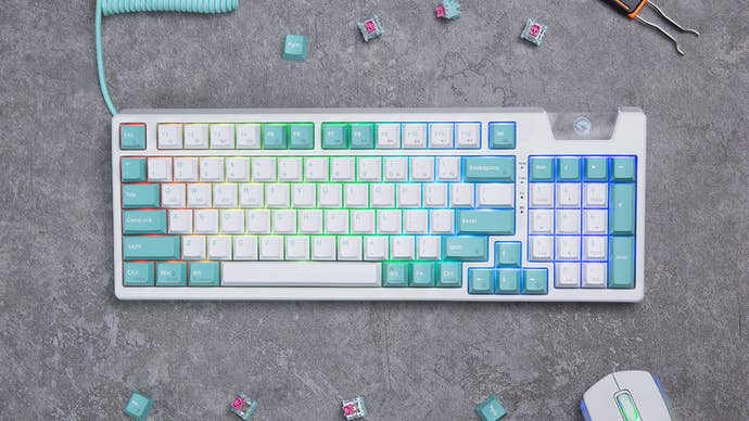 a marvo KG972W gasket-mount keyboard