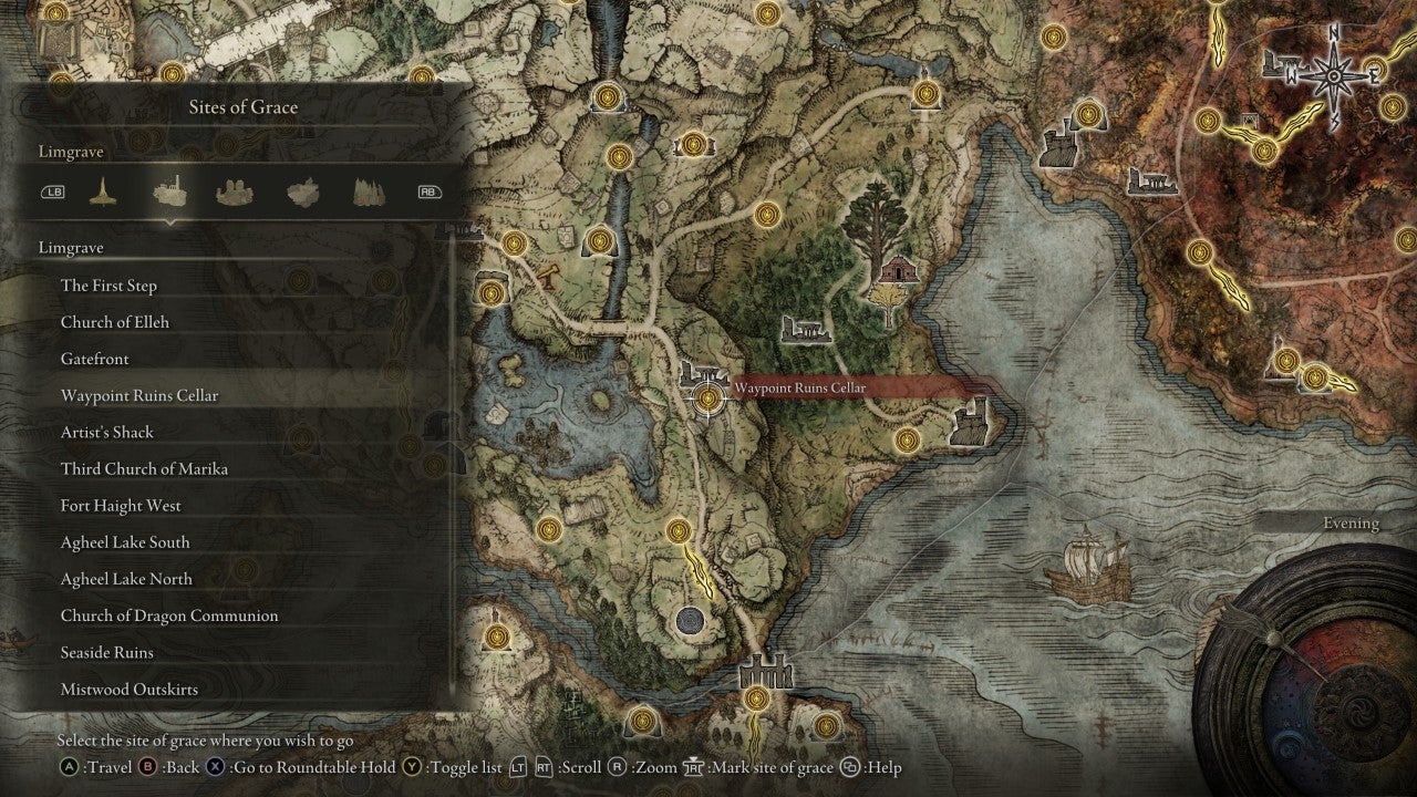 Waypoint Ruins Cellar Grace in Elden Ring
