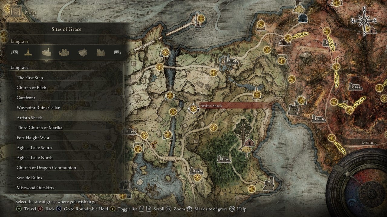 Artist&rsquo;s Shack (Limgrave) Grace in Elden Ring