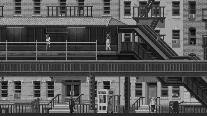 A fox traverses an elevated subway platform in The Longest Road On Earth