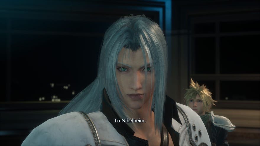 Sephiroth looks straight to camera in Crisis Core - Final Fantasy VII - Reunion