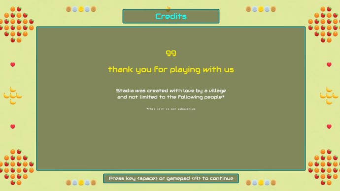 Stadia Worm Game credits