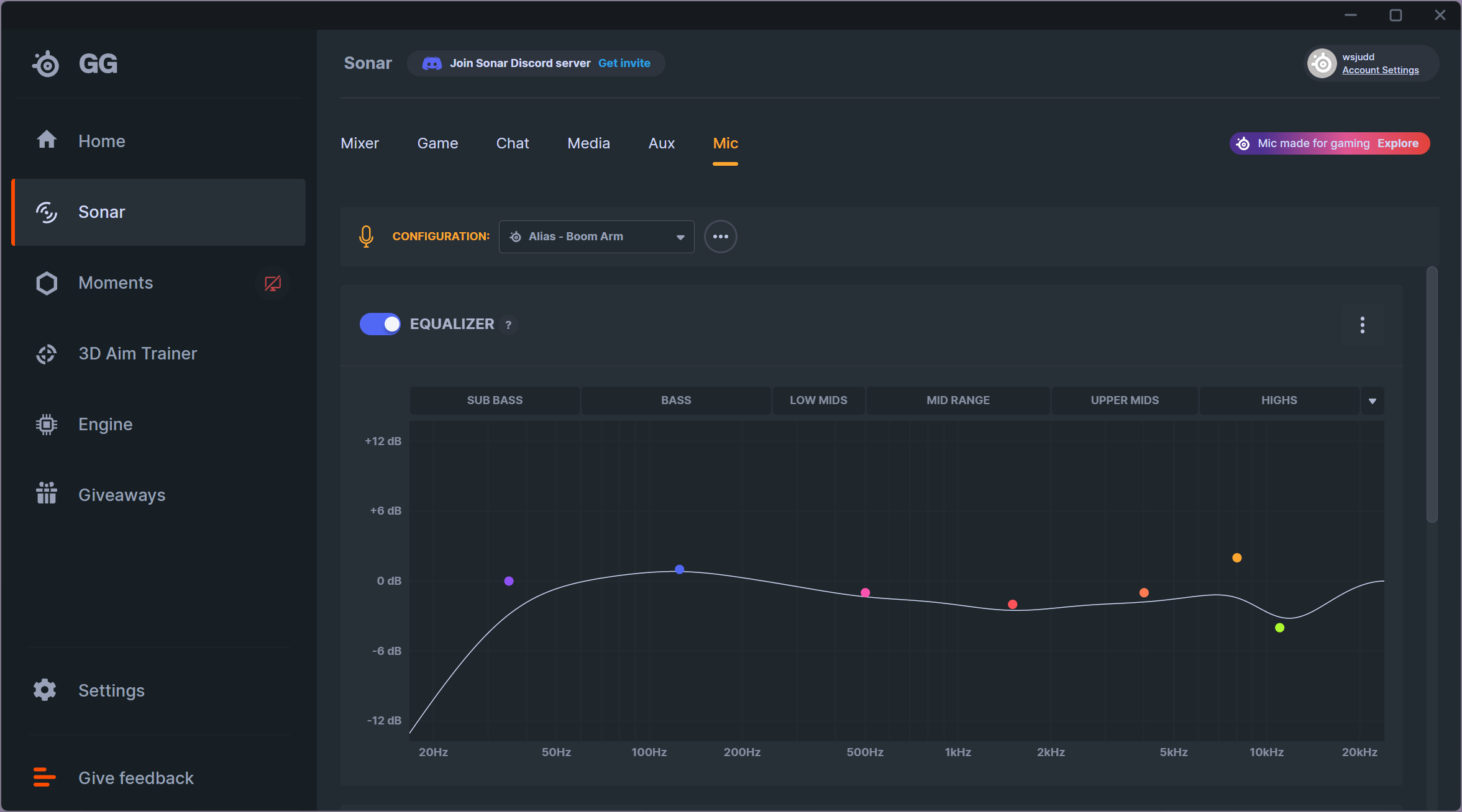 steelseries gg sonar screenshot