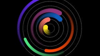 Abstract planetary bodies swirl forming concentric circles in this image from Rytmos.