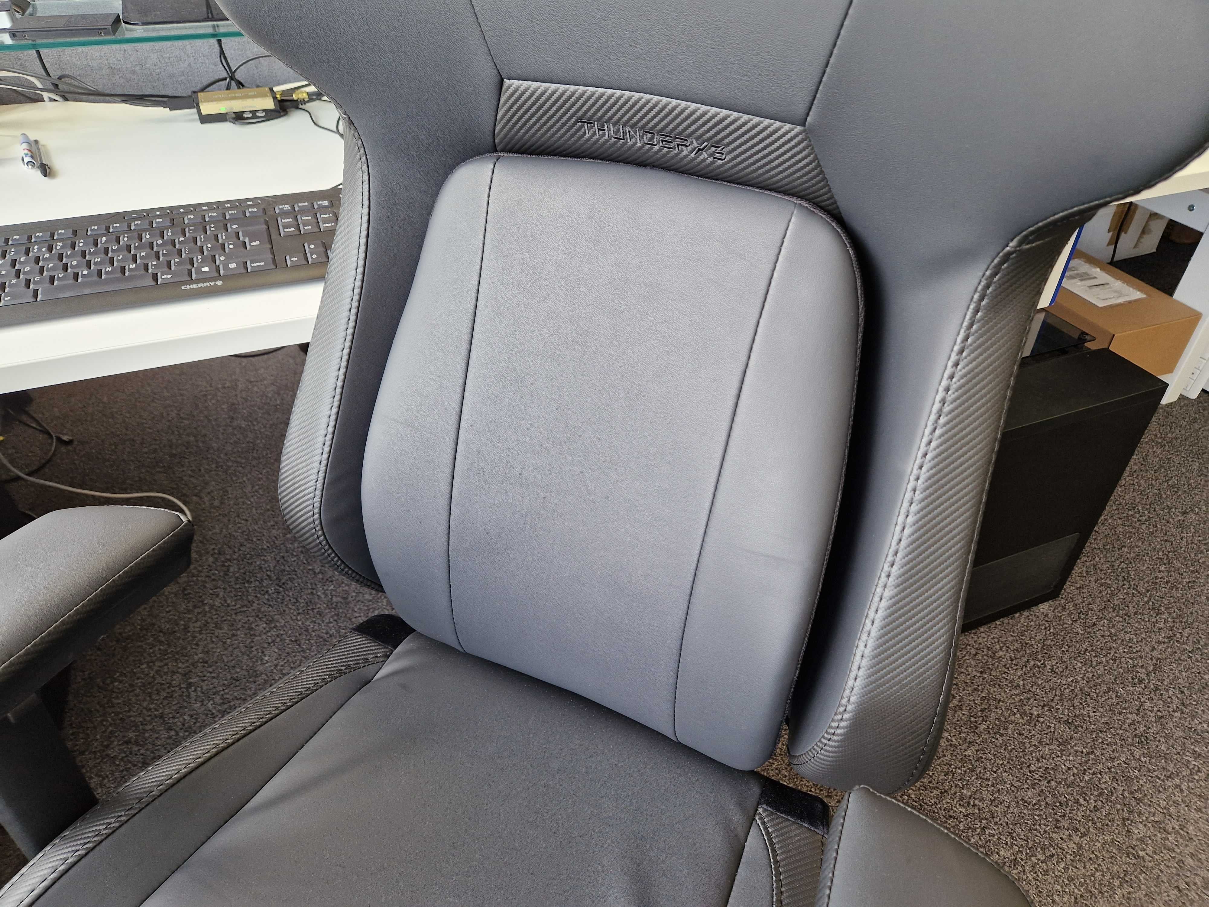 thunderx3 core gaming chair, showing its rear lumbar support