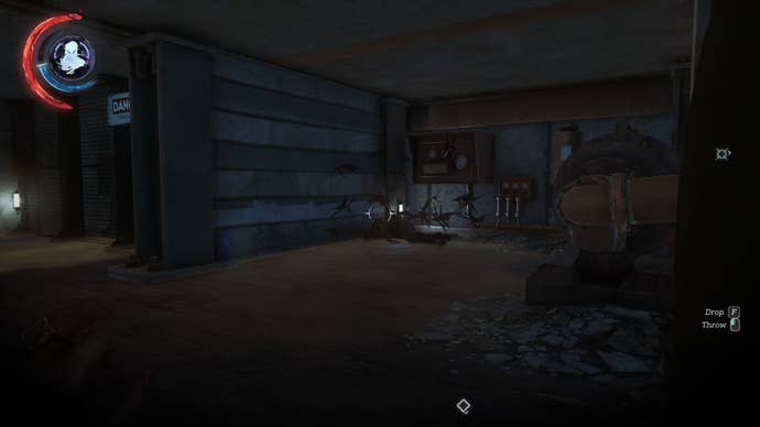 A dead body in the rafters in Dishonored 2