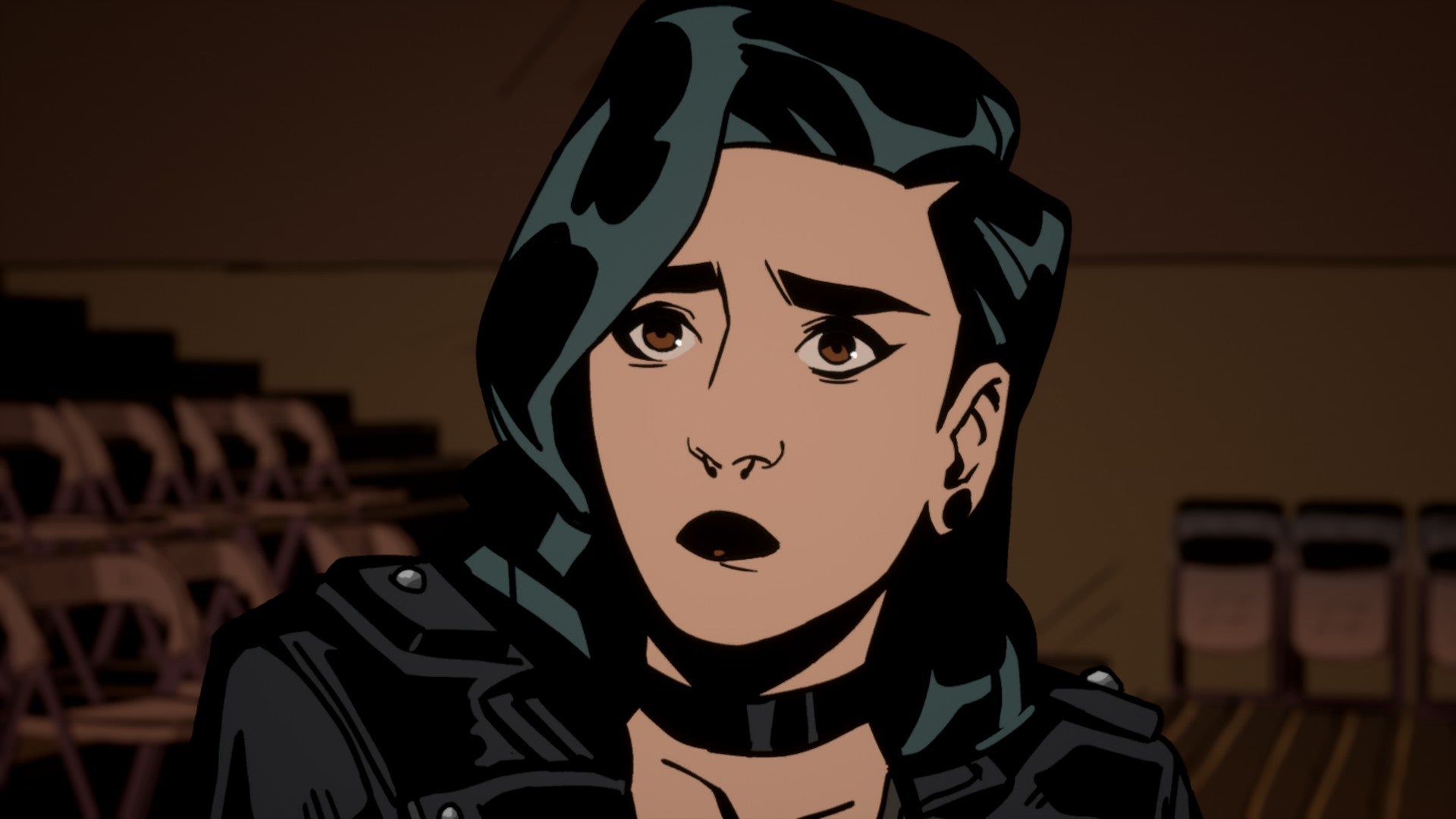 Close up of Grace looking concerned in Stray Gods