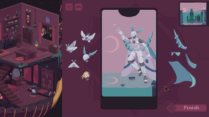 A player-created card in The Cosmic Wheel Sisterhood, showing an insectile astronaut in a cape with their hand reaching towards a star, against a purple sky.