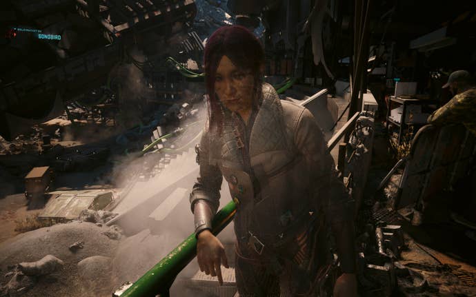 Songbird, occasionally a hologram, in Cyberpunk 2077: Phantom Liberty.