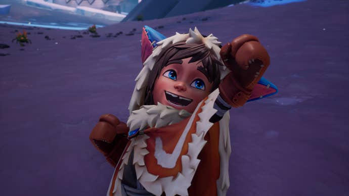 A young boy pumps his fist in the air in Song Of Nunu: A League Of Legends Story