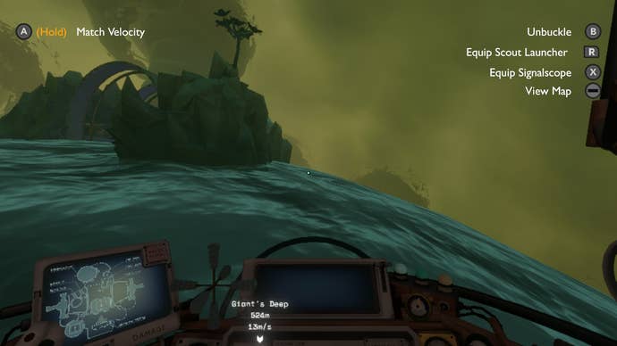 A storm rages over the watery planet of Giant’s Deep in this screen from Outer Wilds.