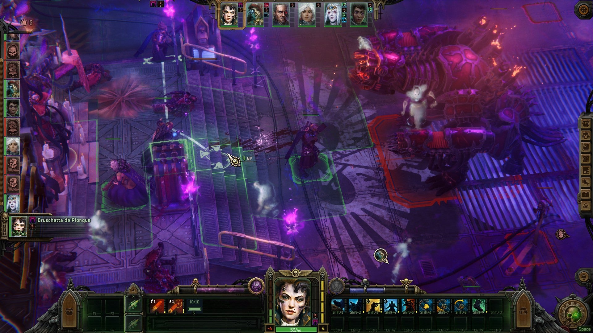 A battle with a huge mechanical Chaos monster in Warhammer 40,000: Rogue Trader - 1