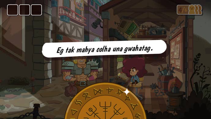 An amulet ring deciphers a spell in Lil Guardsman