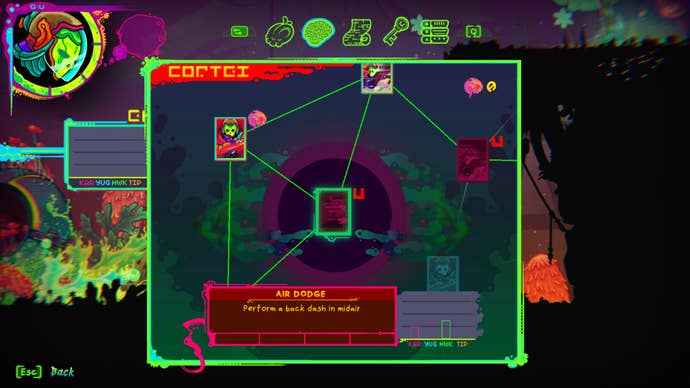 The Cortex ability menu screen in Ultros