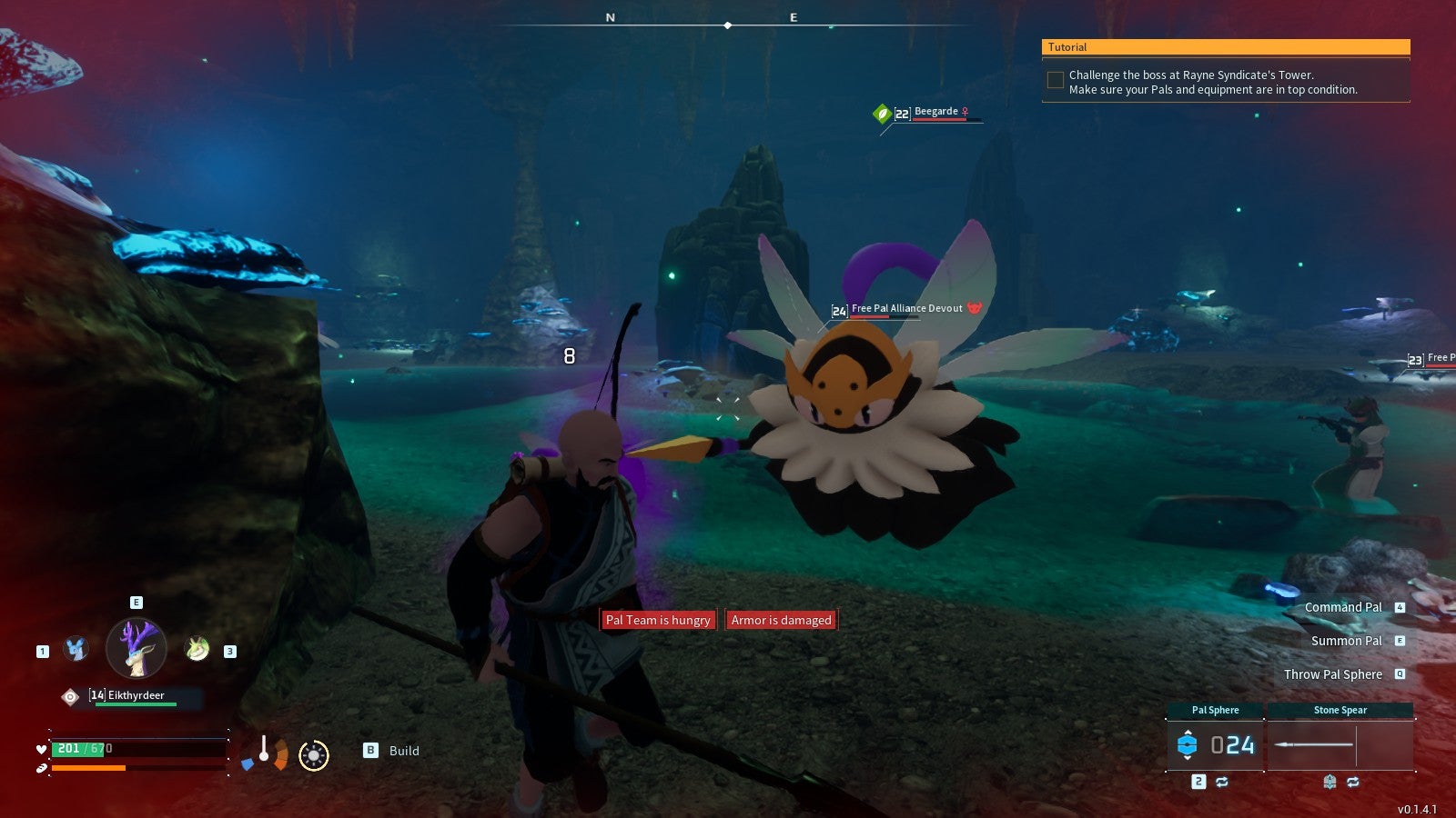 Facing off against a Beegarde in Palworld. - 4