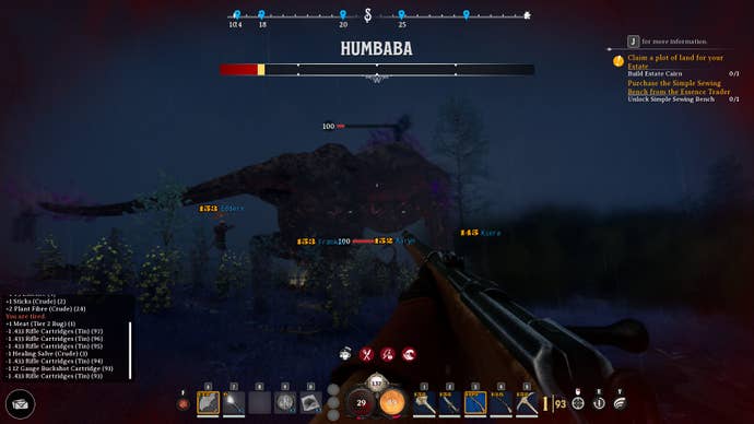 A massive monster in Nightingale fighting in a swamp