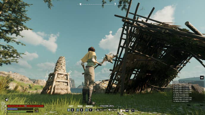 Standing in front of a fully built shelter in Nightingale.