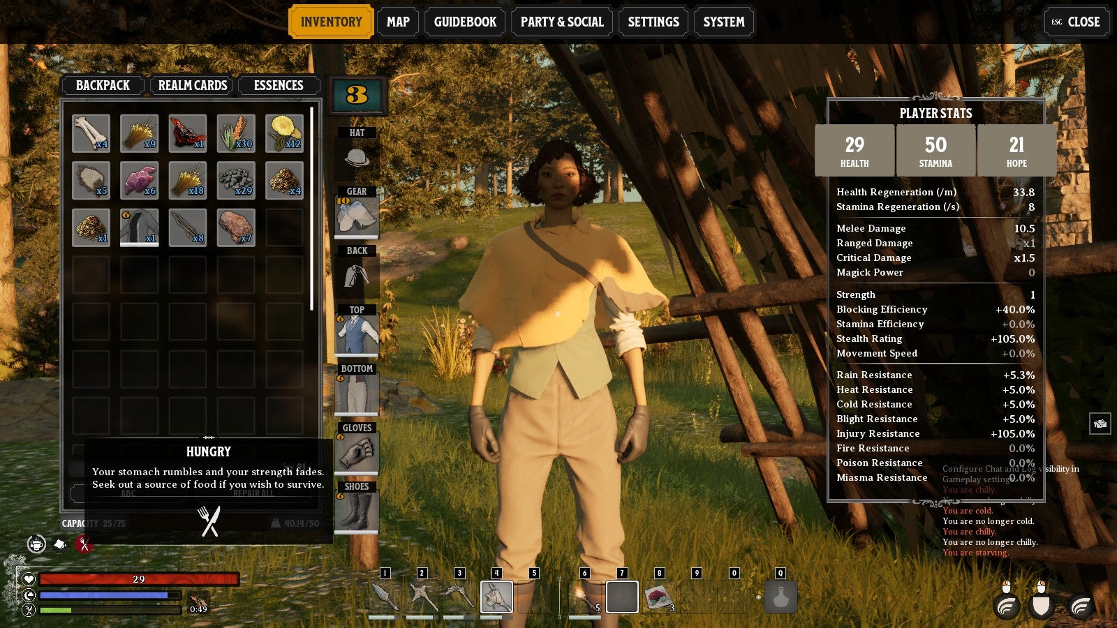 A look at the inventory screen in Nightingale. - 5