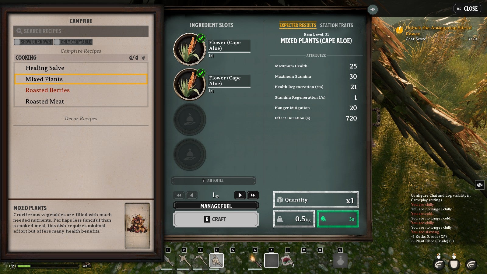 A selection of cooking recipes in Nightingale. - 4