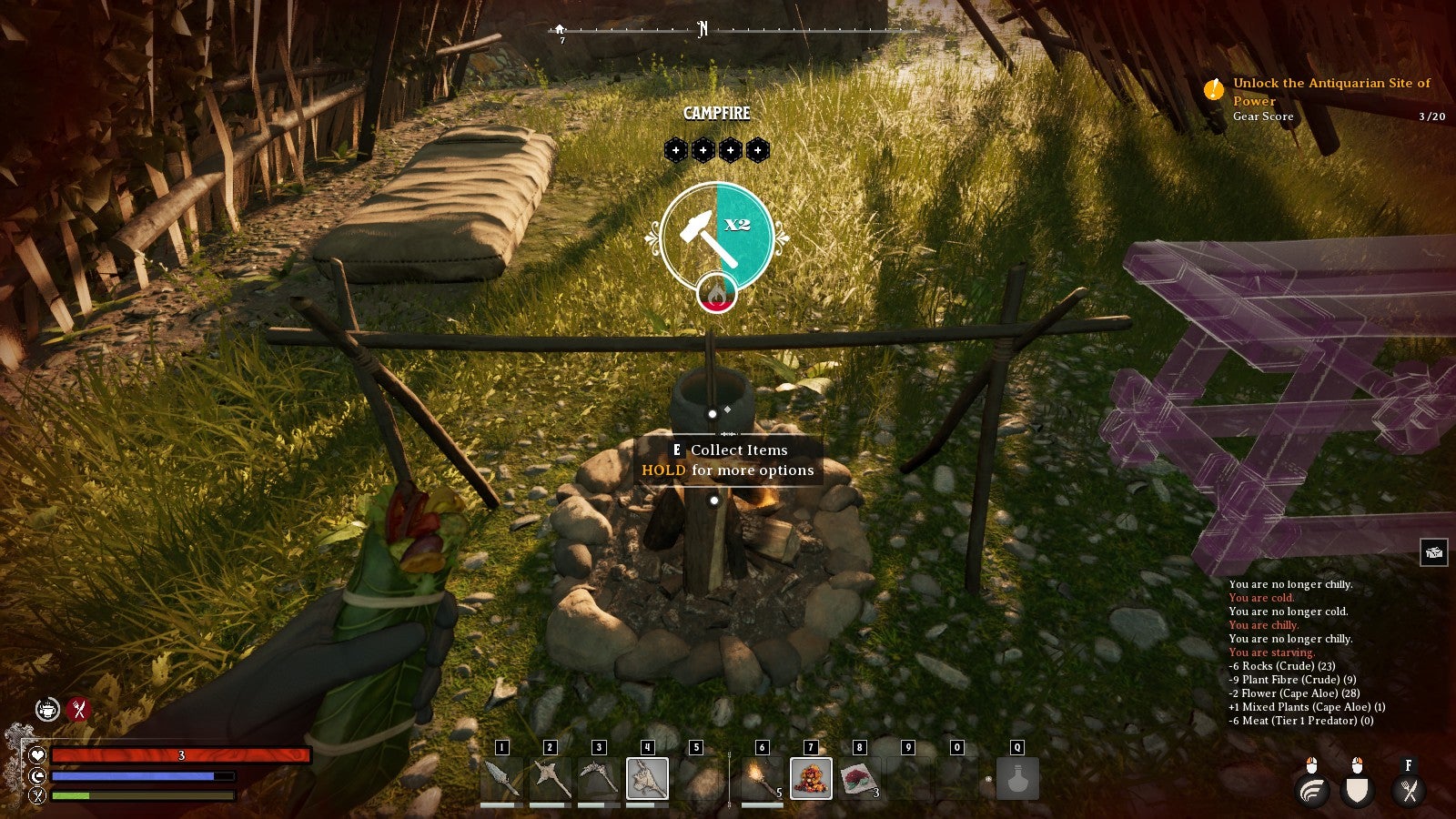 A campfire in Nightingale. - 1