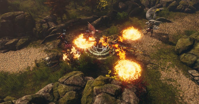 A Falconer attacks with a host of ballista and explosive traps in Last Epoch.