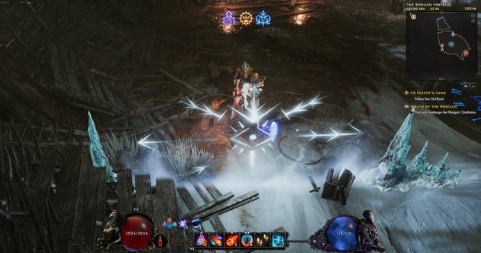 A mage lets loose a burst of runic magic in Last Epoch.