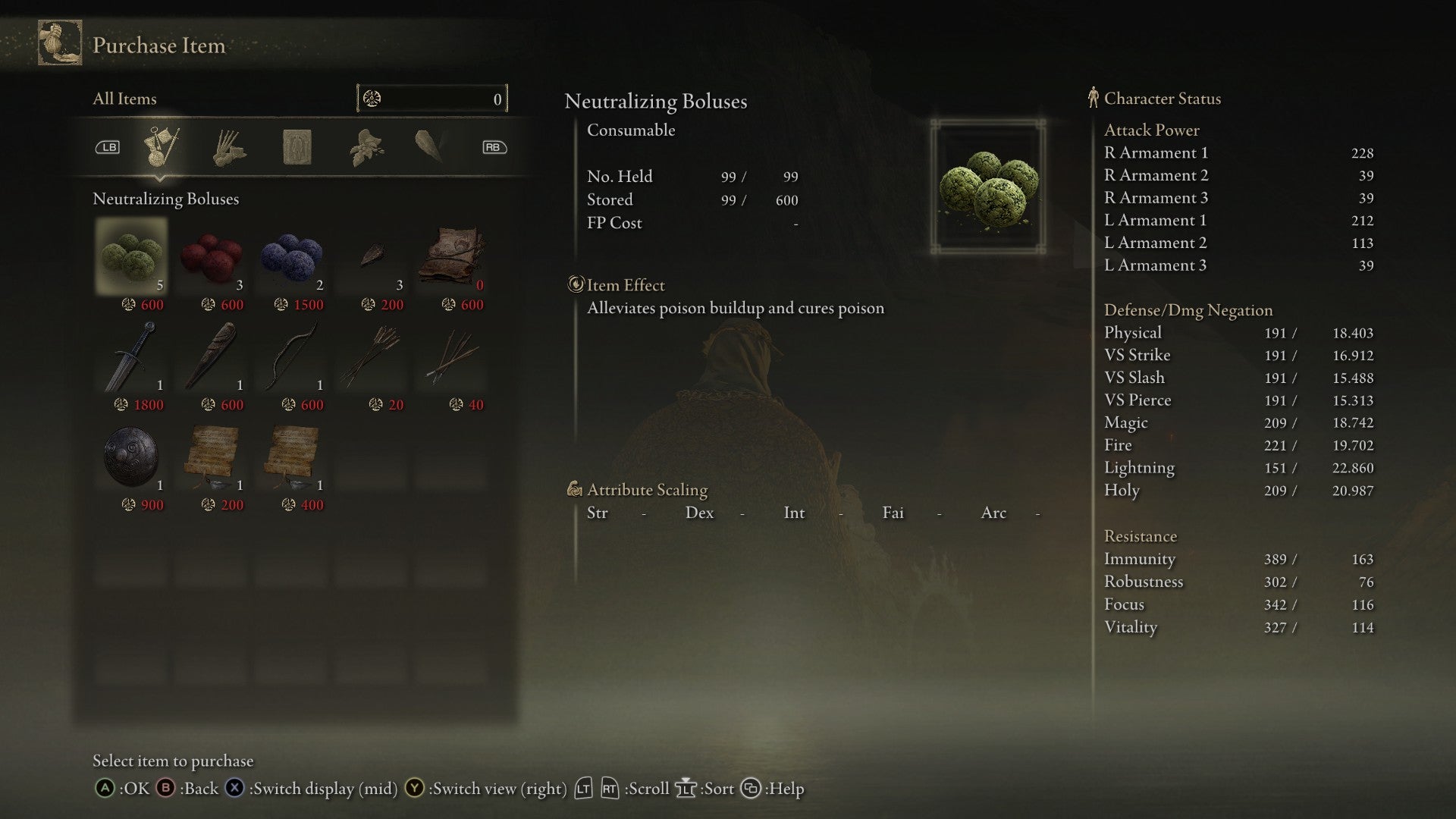 A screenshot showing the Neutralizing Boluses consumable in Elden Ring's menu screen. - 4