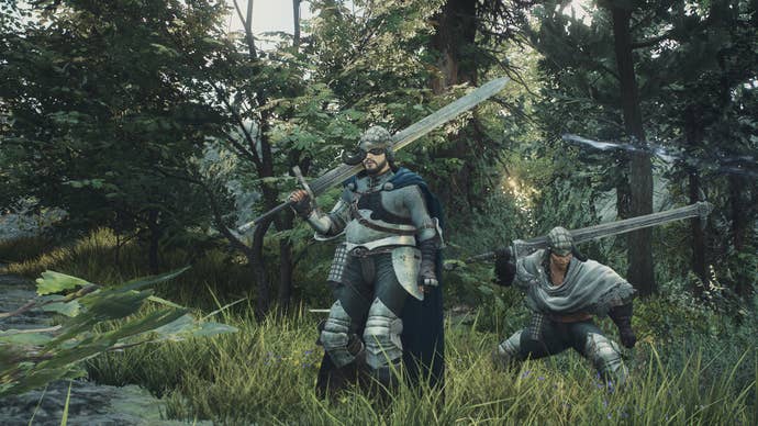 An Arisen stands by their pawn ally in Dragon’s Dogma 2.