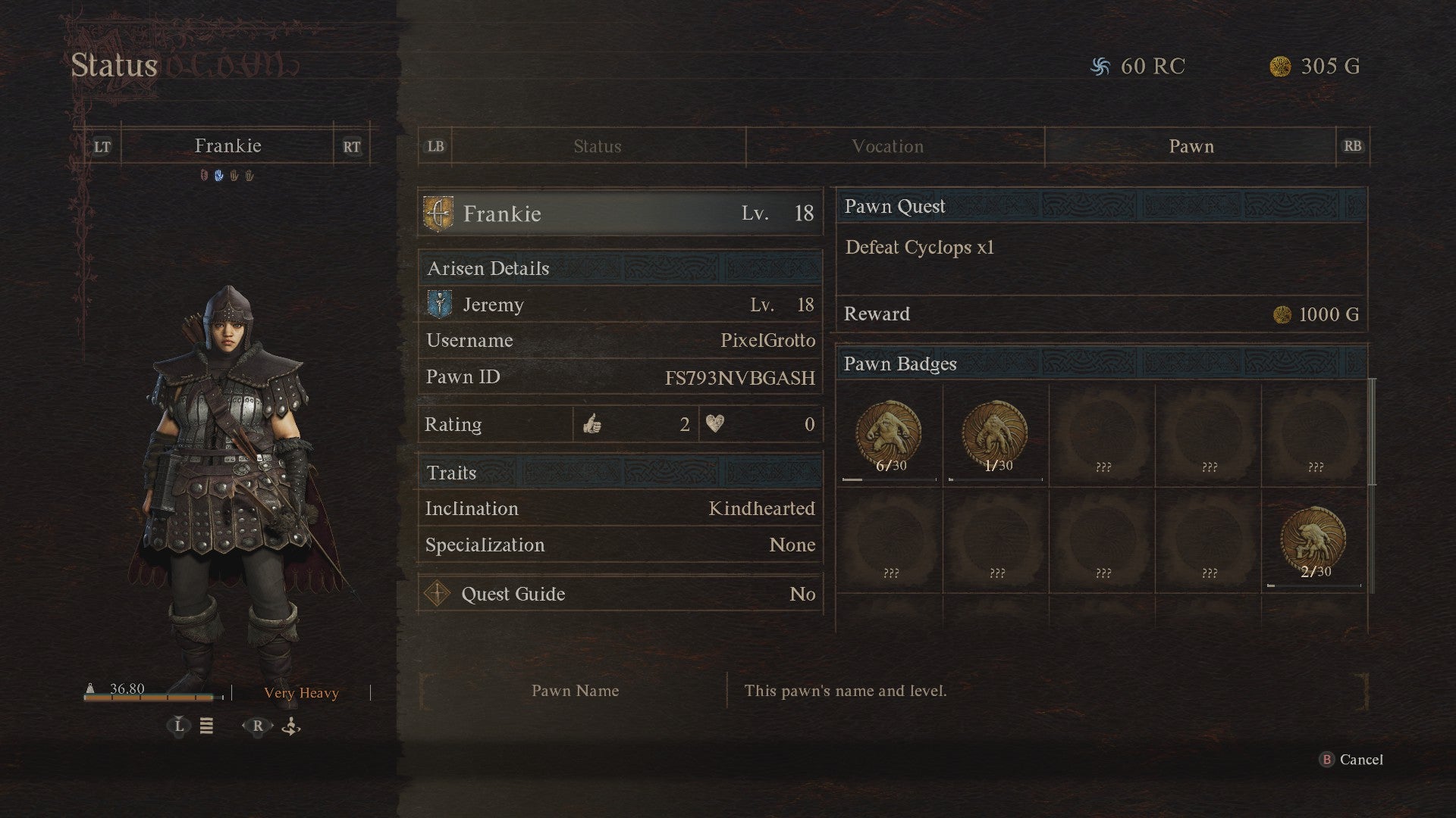 A pawn status screen in Dragon's Dogma 2. - 6