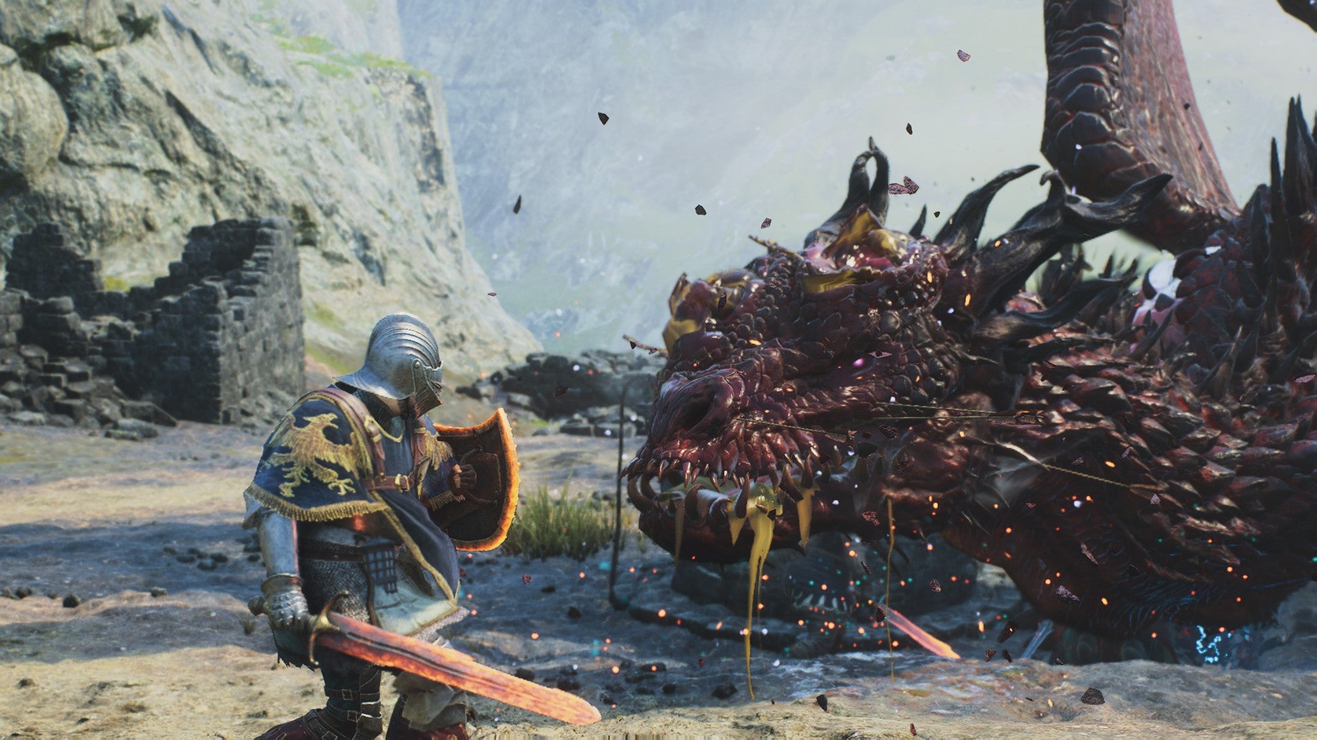 An Arisen faces down a putrid dragon in Dragon's Dogma 2. - 1