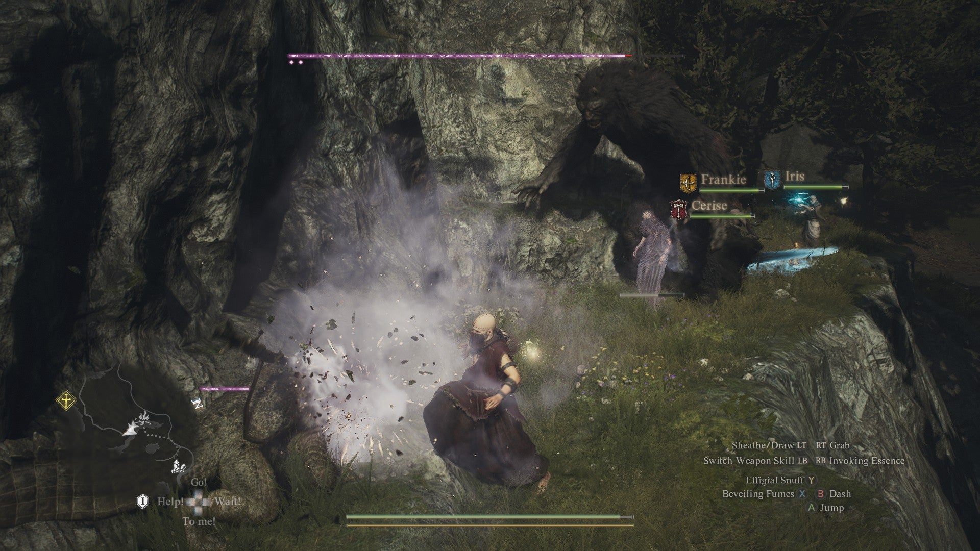 A Trickster uses a decoy to trick an ogre and some saurians in Dragon's Dogma 2. - 6