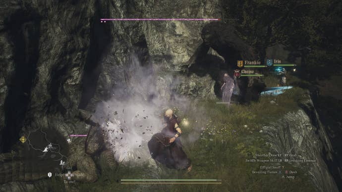 A Trickster uses a decoy to trick an ogre and some saurians in Dragon’s Dogma 2.