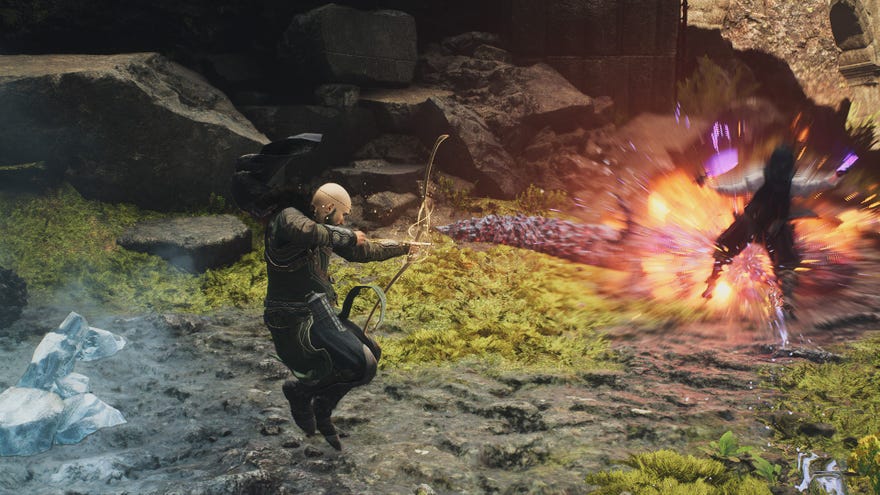 A Magick Archer lets loose an explosive arrow in Dragon's Dogma 2.