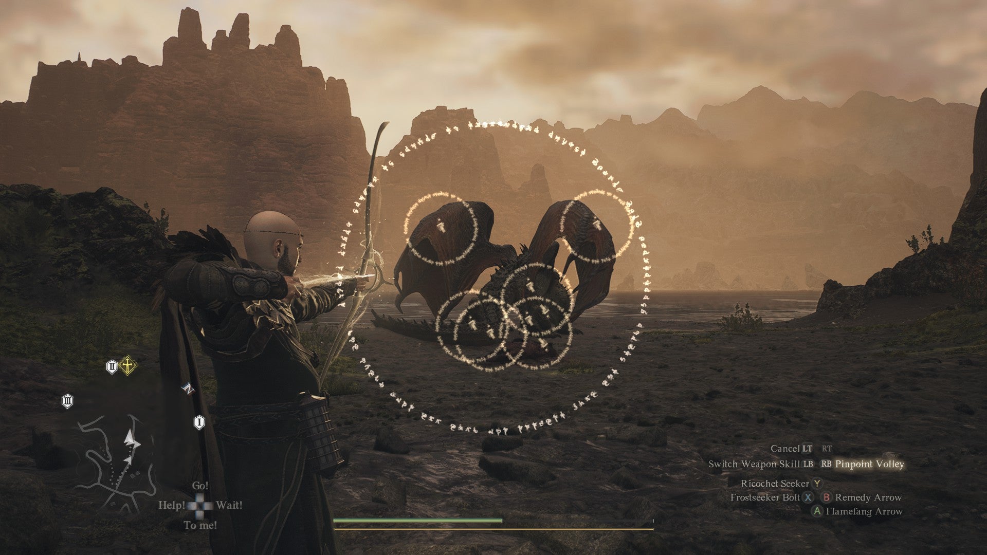 A Magick Archer targets a drake with Pinpoint Volley. - 6