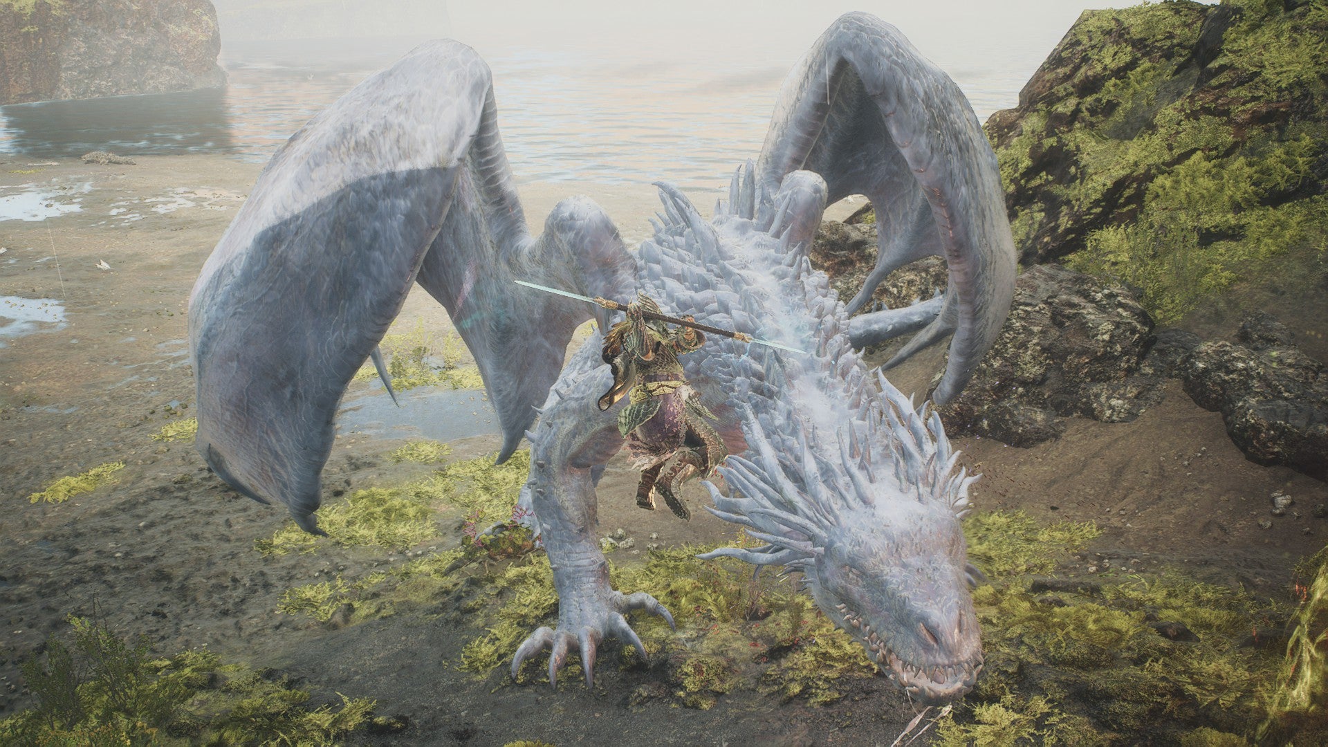 A Mystic Spearhand prepares to land a slash on a drake. - 6