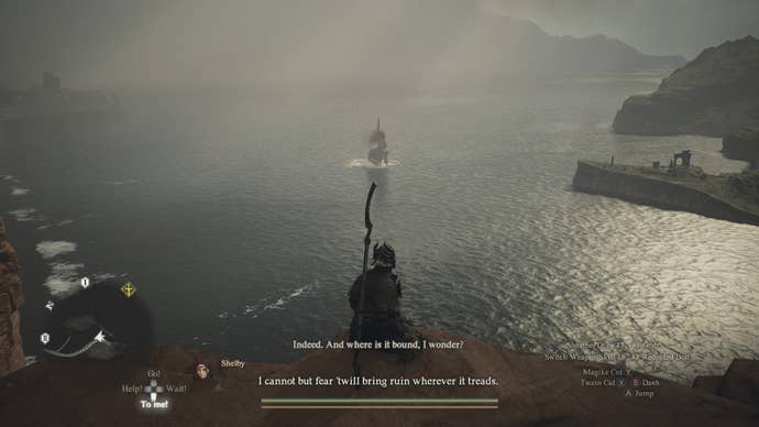 The Guardian Gigantus lurches out of the water in Dragon’s Dogma 2, ready to destroy the nearest settlement.