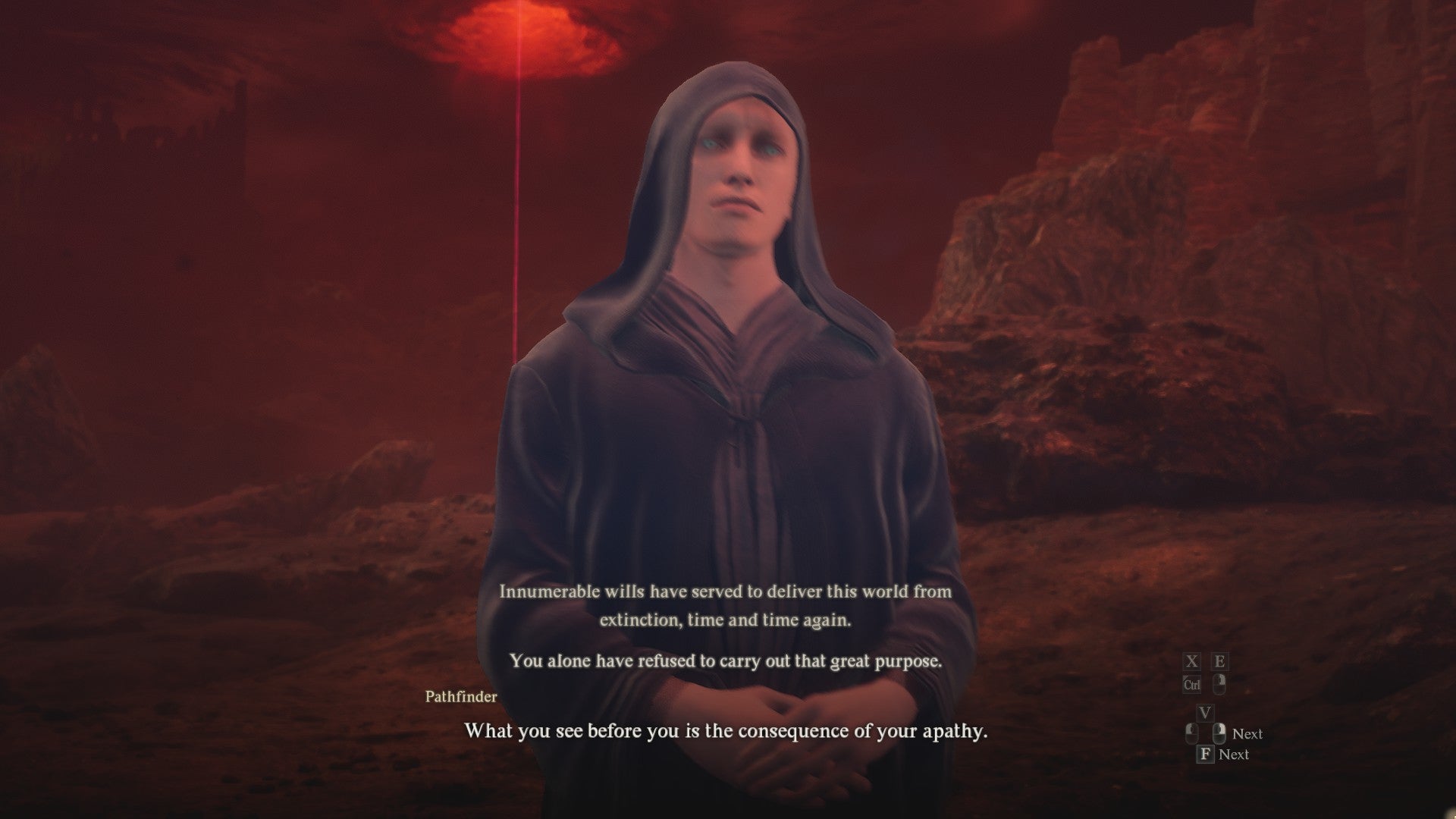 The mysterious Pathfinder delivers exposition about the Unmoored World in Dragon's Dogma 2. - 4